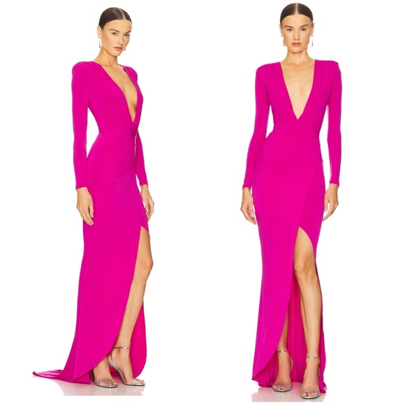Nookie Dresses & Skirts - Nookie Farrah Plunge V Neck Maxi Dress Gown Country Club Gala Yacht Luxury Glam